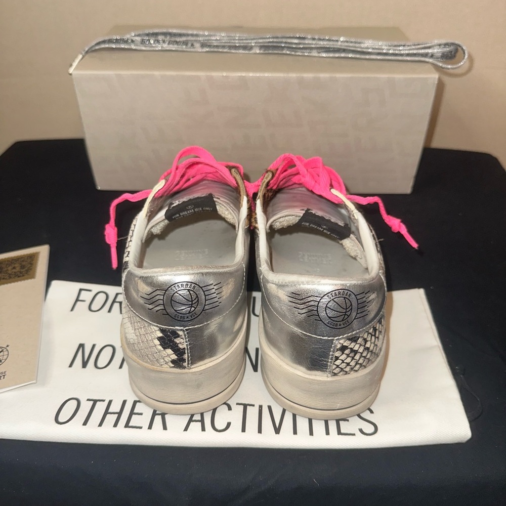 Golden Goose Stardan LAB Sneakers Snake Print Leather Leopard Print Pony Skin - Picture 4 of 8